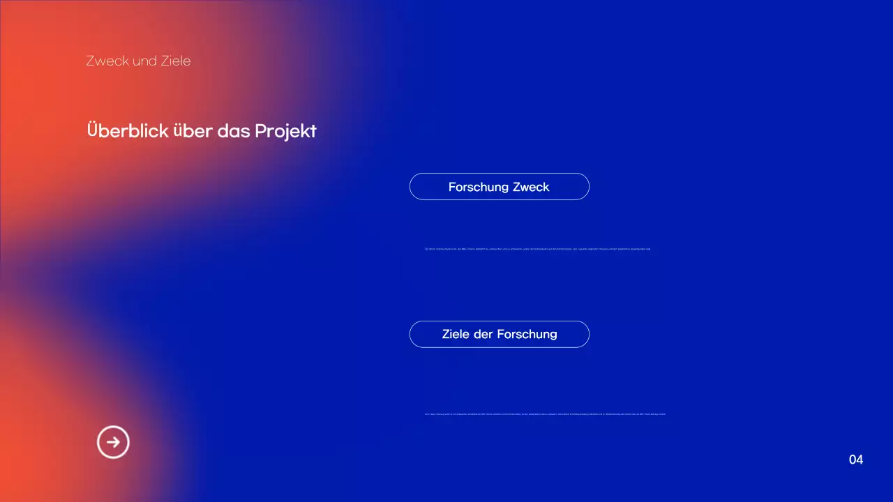 Präsentation des Forschungsprojekts "Blauer und oranger Farbverlauf