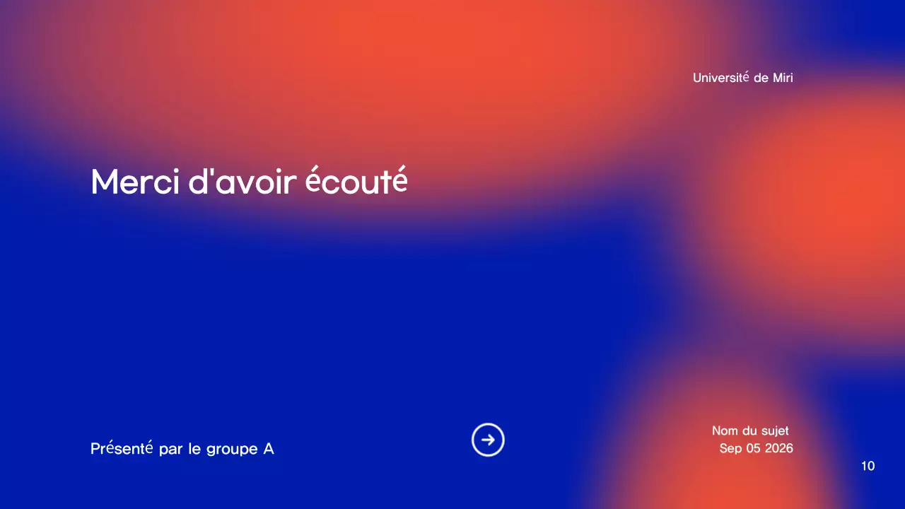 Présentation du projet de recherche sur les dégradés de bleu et d'orange