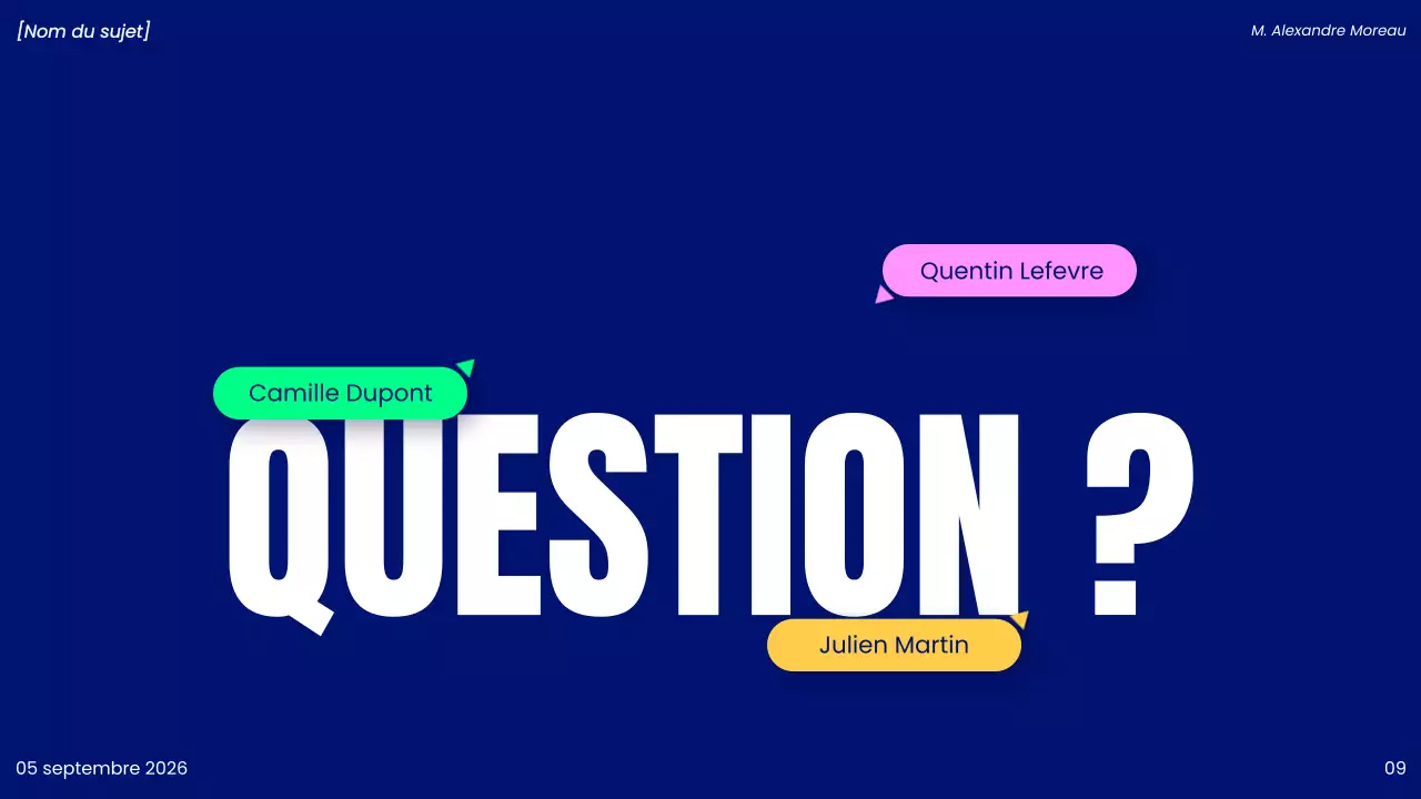 présentation d'un projet moderne bleu