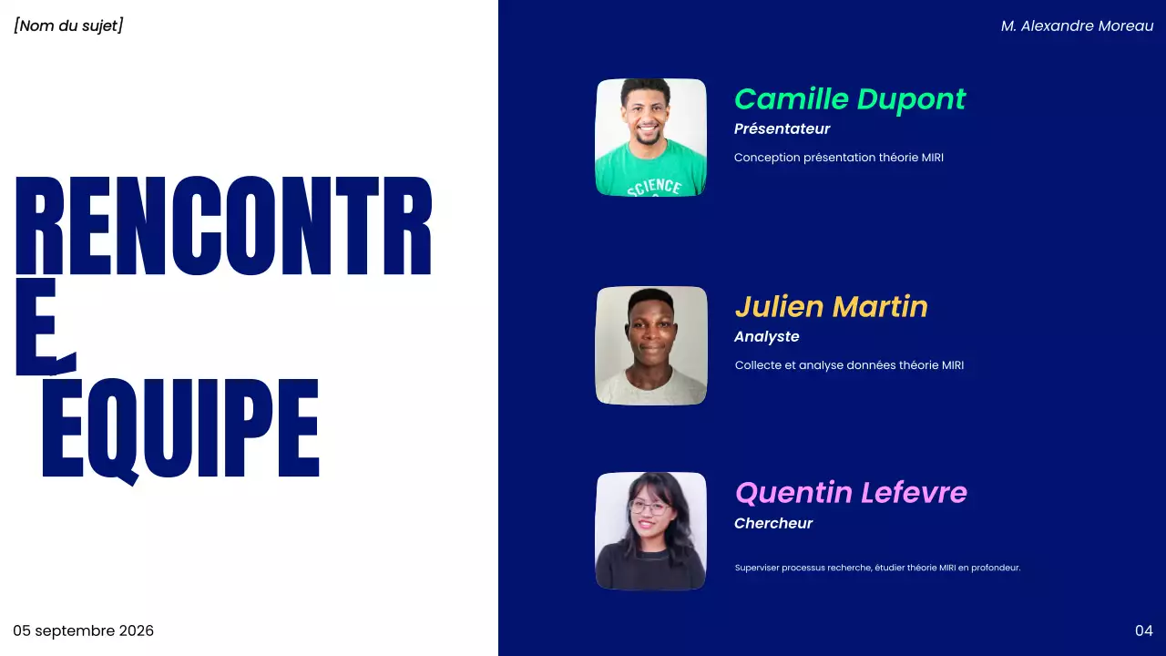 présentation d'un projet moderne bleu