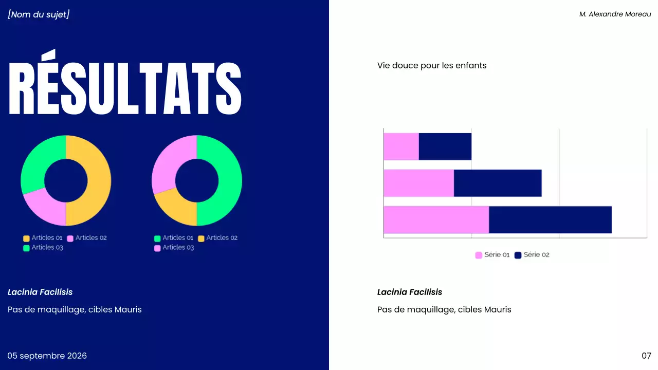 présentation d'un projet moderne bleu