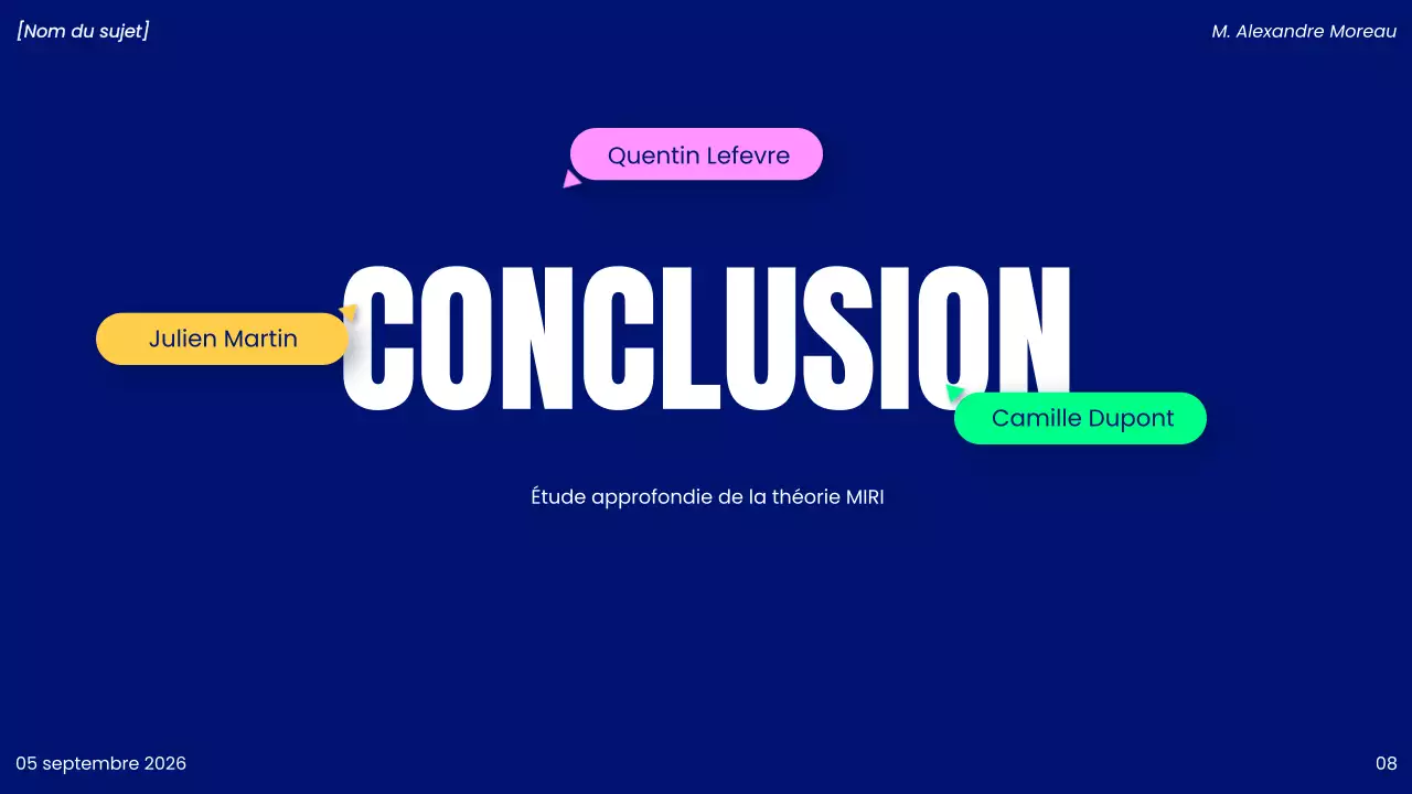 présentation d'un projet moderne bleu