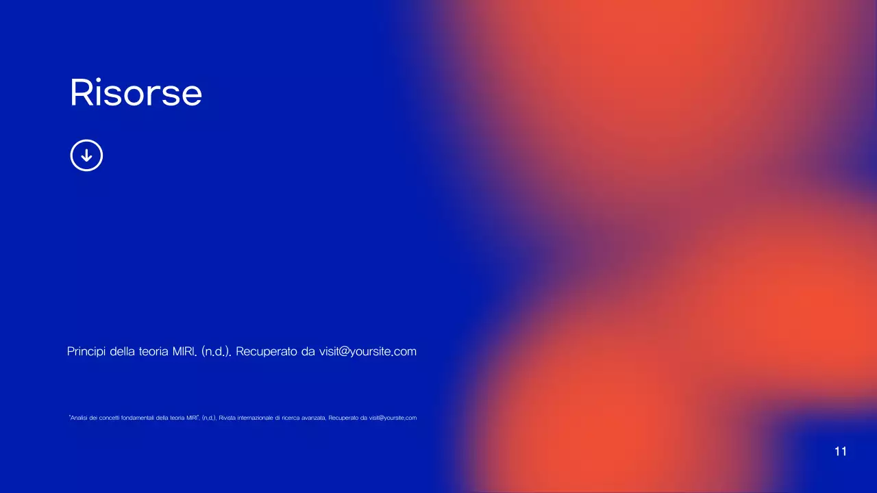 Presentazione del progetto di ricerca sul gradiente blu e arancione