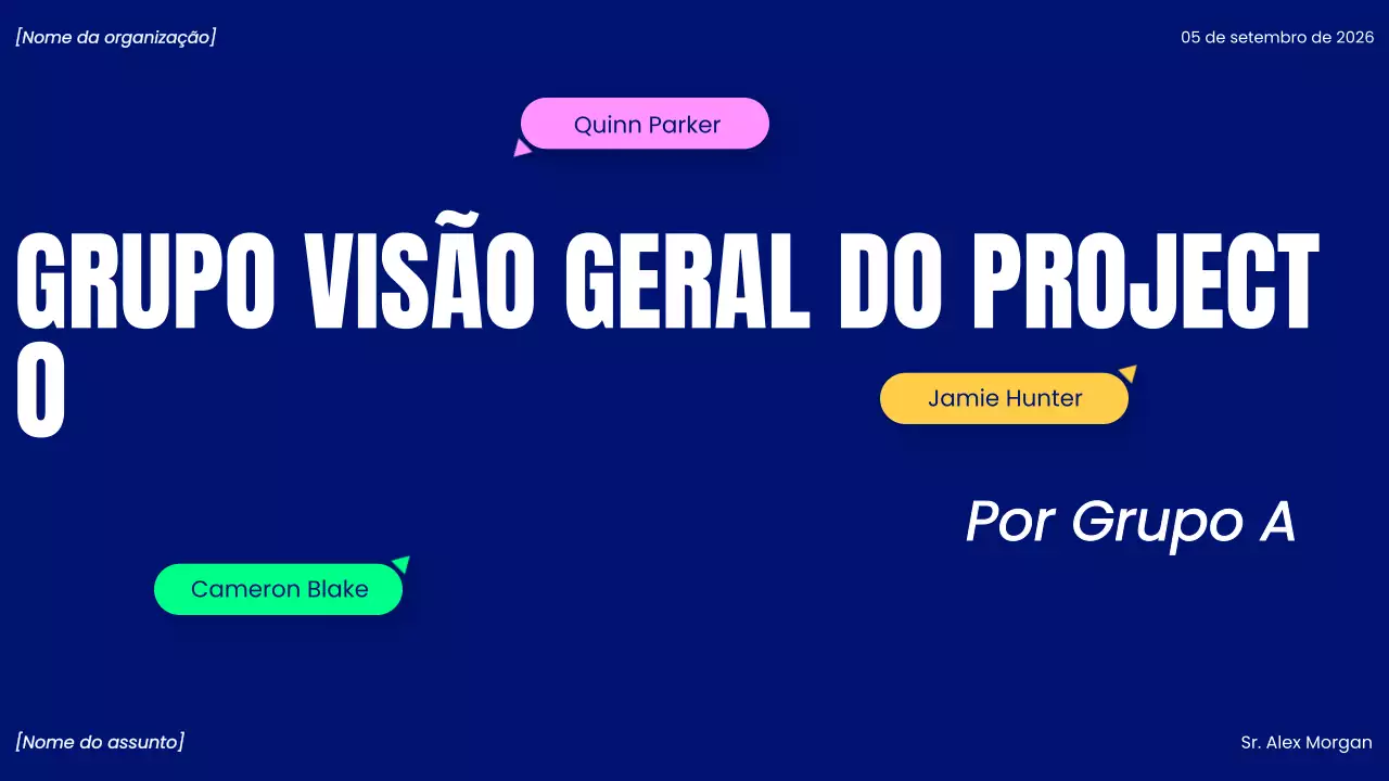 apresentação de projeto moderno azul
