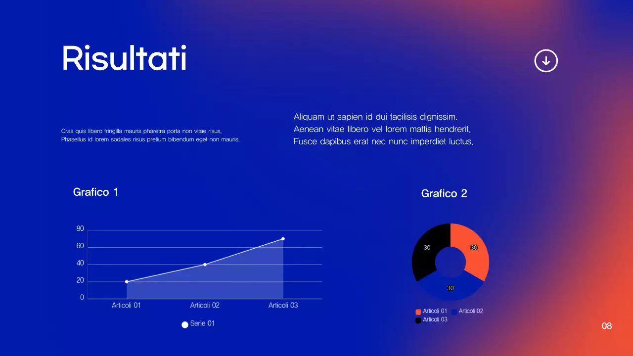 Presentazione del progetto di ricerca sul gradiente blu e arancione