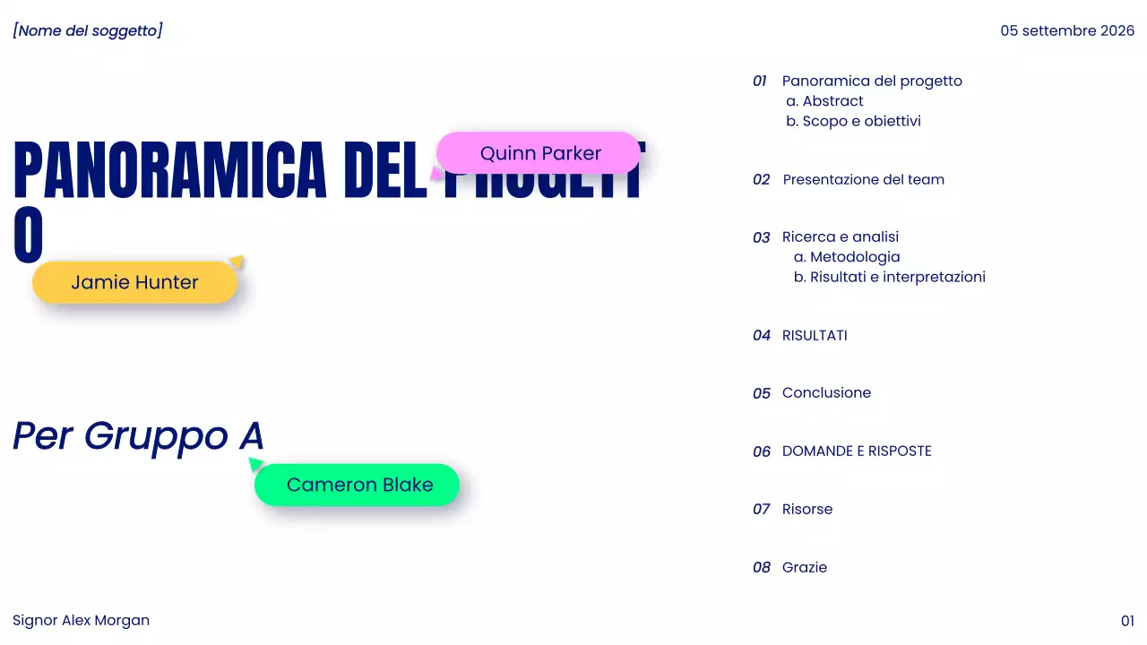 presentazione del progetto blu moderno