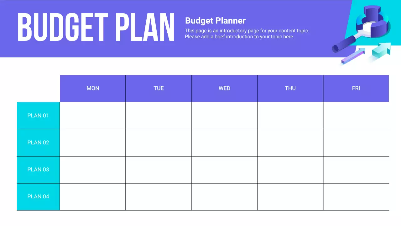 Blue Modern Budget Planner