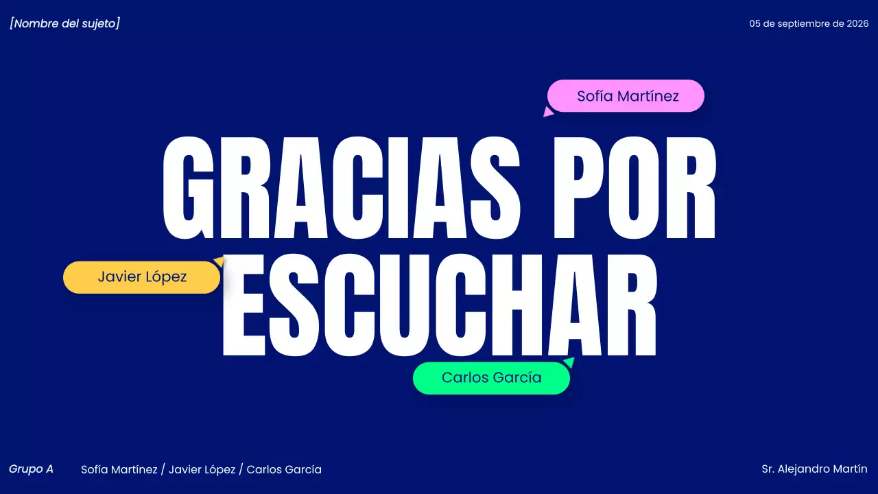 presentación del proyecto blue modern