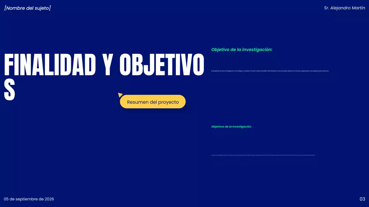 presentación del proyecto blue modern