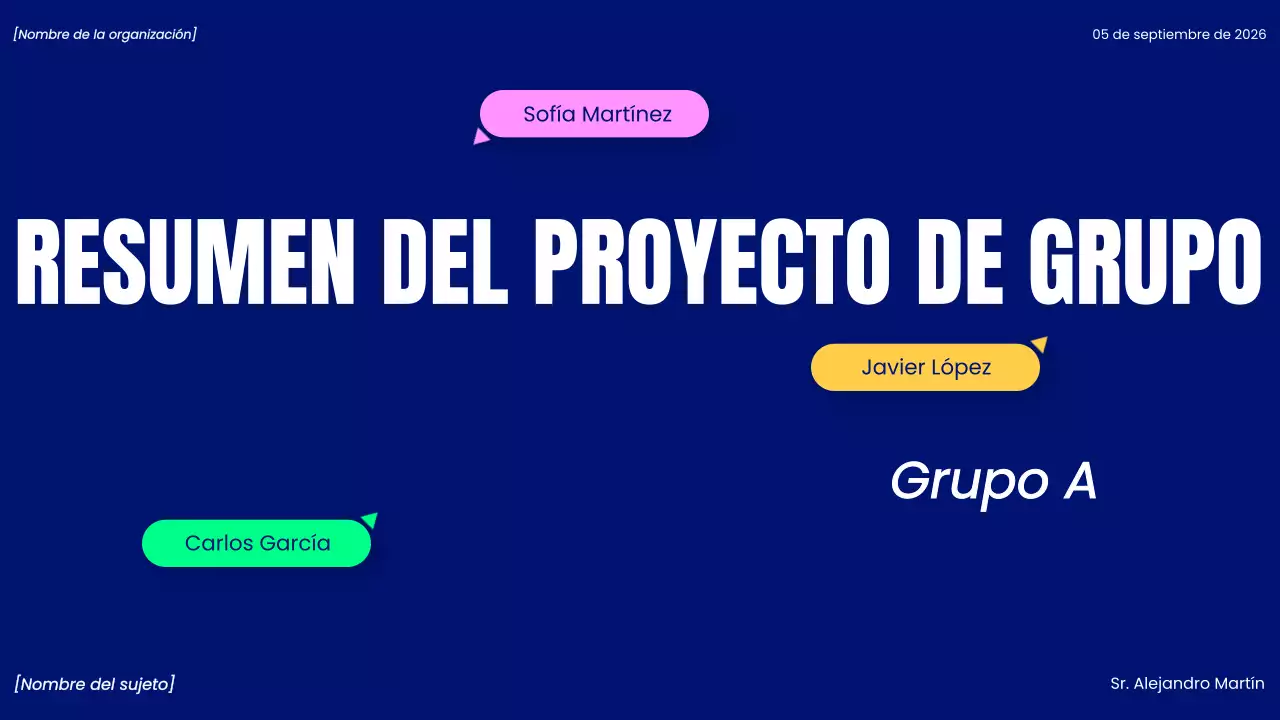 presentación del proyecto blue modern