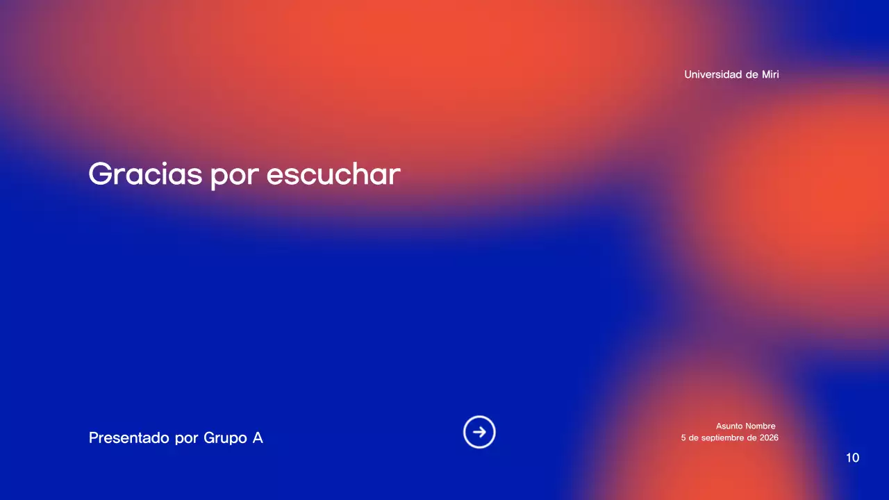 Gradiente azul y naranja Presentación del proyecto de investigación