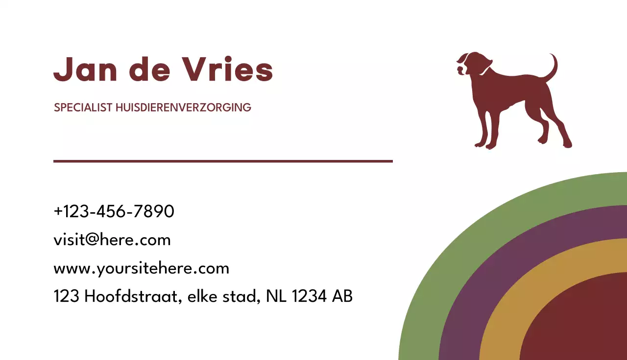 bruin minimaal visitekaartje huisdier