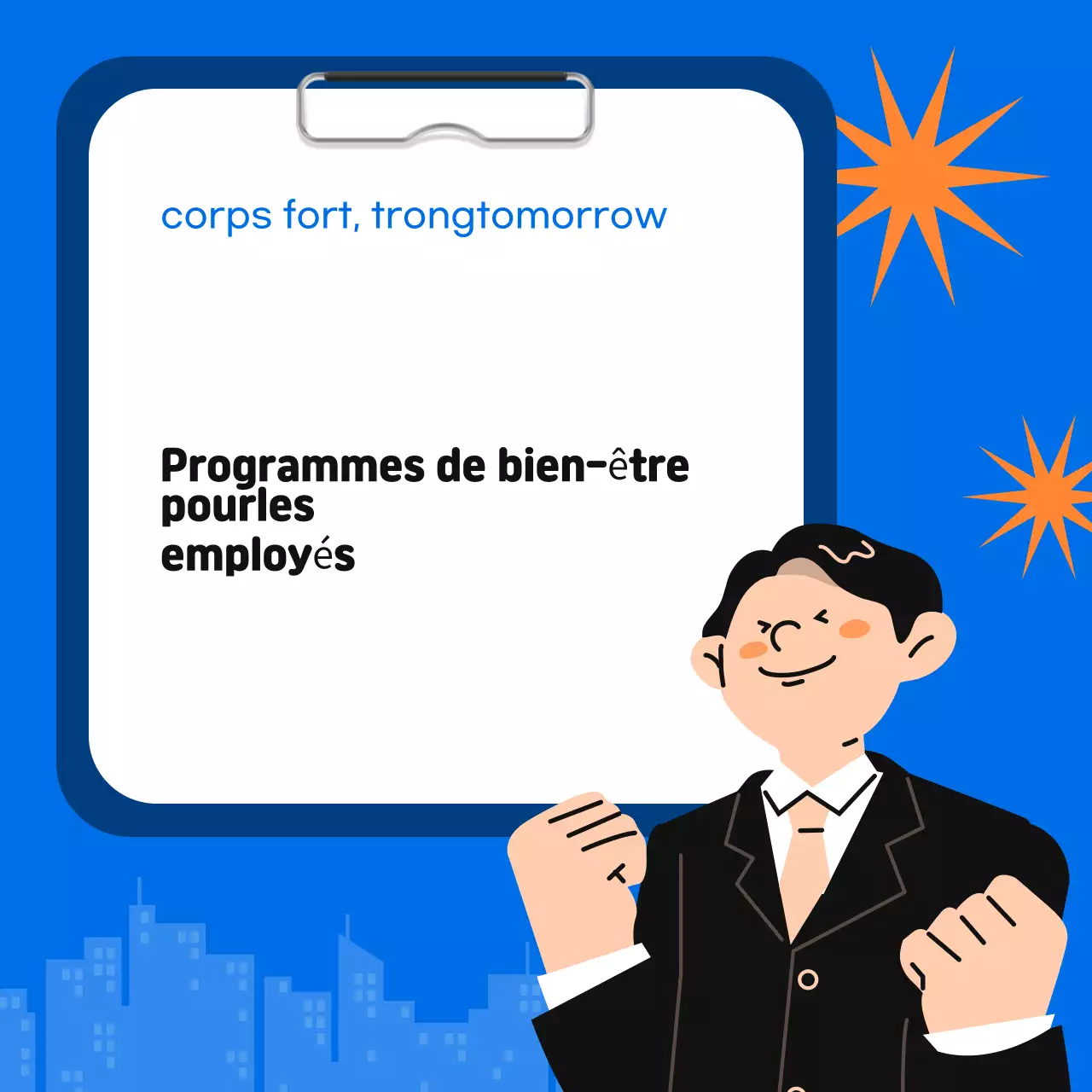 Promouvoir un programme simple de promotion de la santé en interne (bleu et orange)