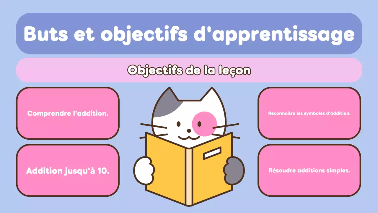 Présentation de mathématiques bleu-rose pour l'école primaire