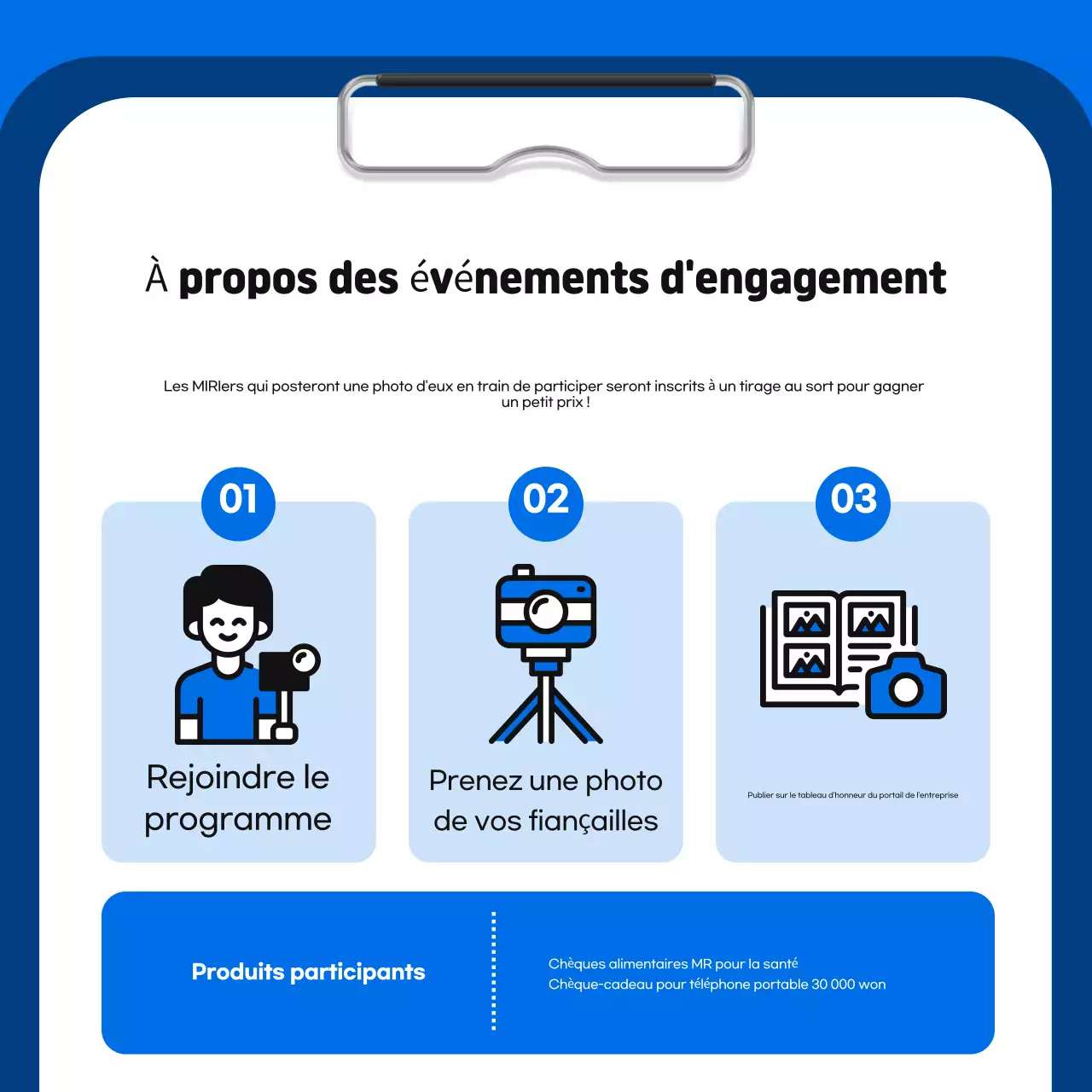 Promouvoir un programme simple de promotion de la santé en interne (bleu et orange)