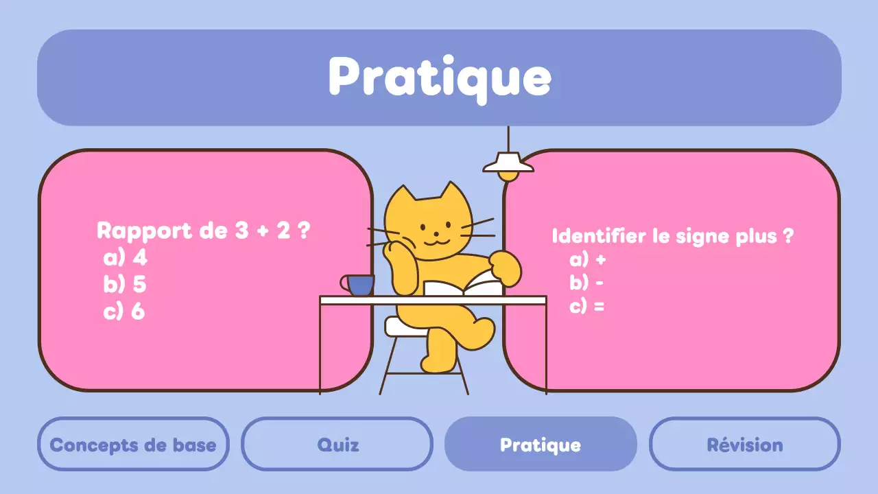 Présentation de mathématiques bleu-rose pour l'école primaire