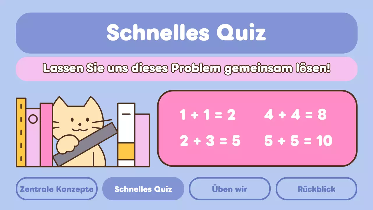 Blau-Rosa-Mathe-Präsentation für die Primarschule