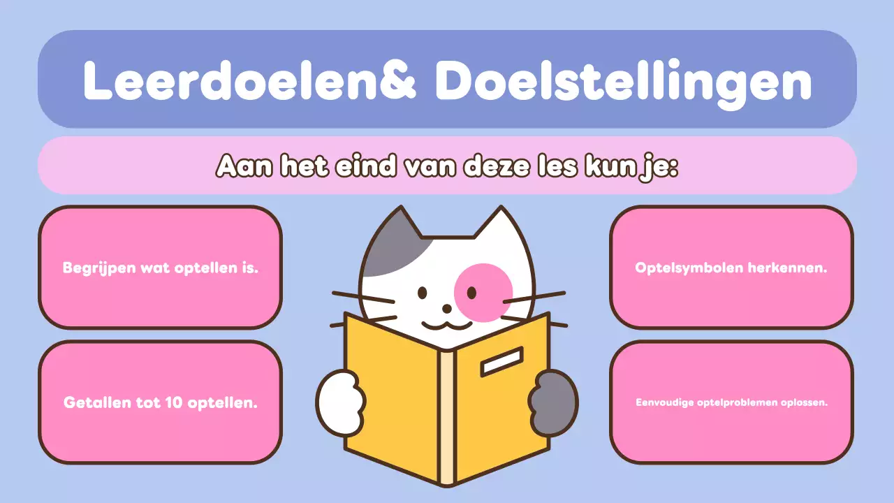 Blauw Roze Wiskunde Presentatie voor Basisschool