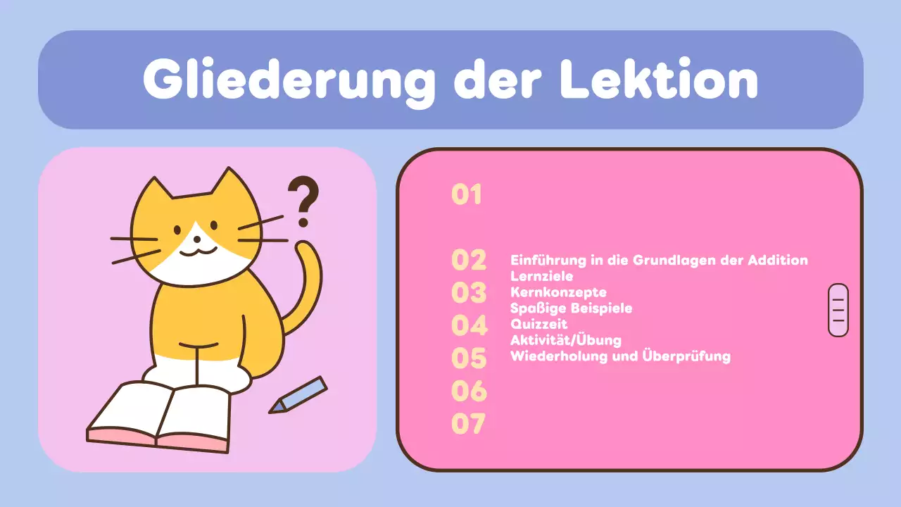 Blau-Rosa-Mathe-Präsentation für die Primarschule