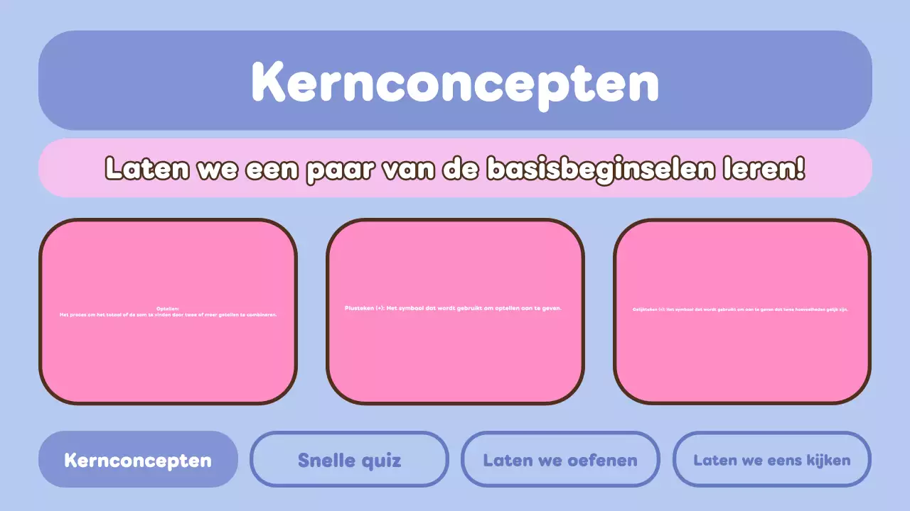 Blauw Roze Wiskunde Presentatie voor Basisschool