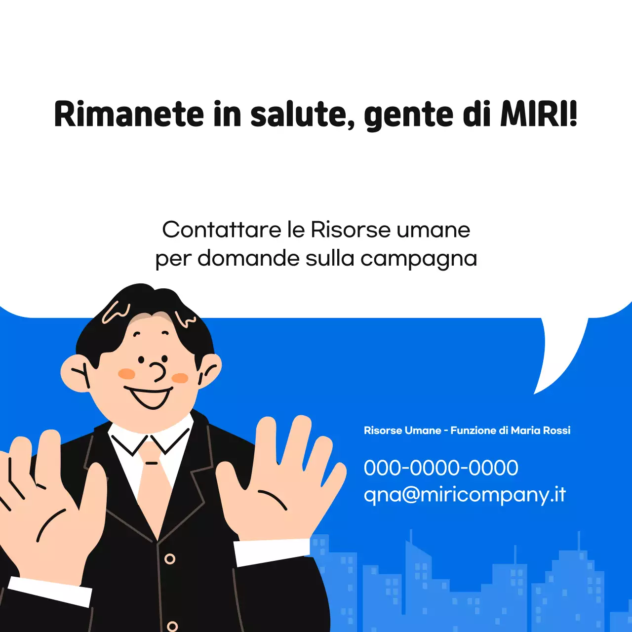 Promuovere un semplice programma interno di promozione della salute di colore blu e arancione.