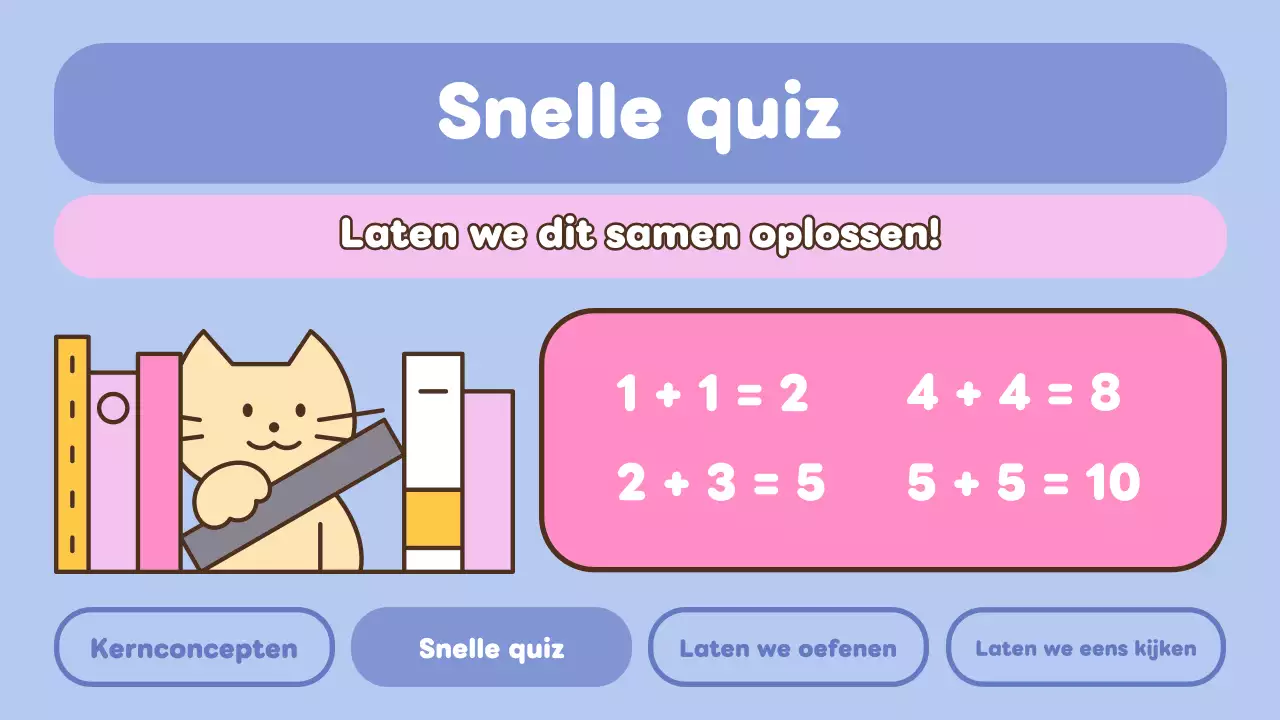 Blauw Roze Wiskunde Presentatie voor Basisschool