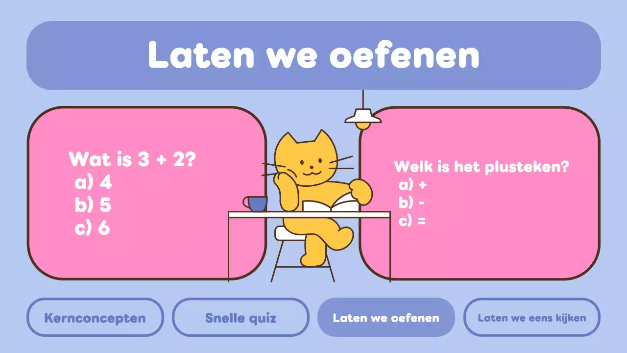 Blauw Roze Wiskunde Presentatie voor Basisschool