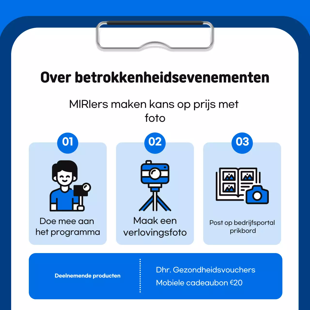 Een eenvoudig blauw en oranje intern gezondheidsbevorderingsprogramma promoten