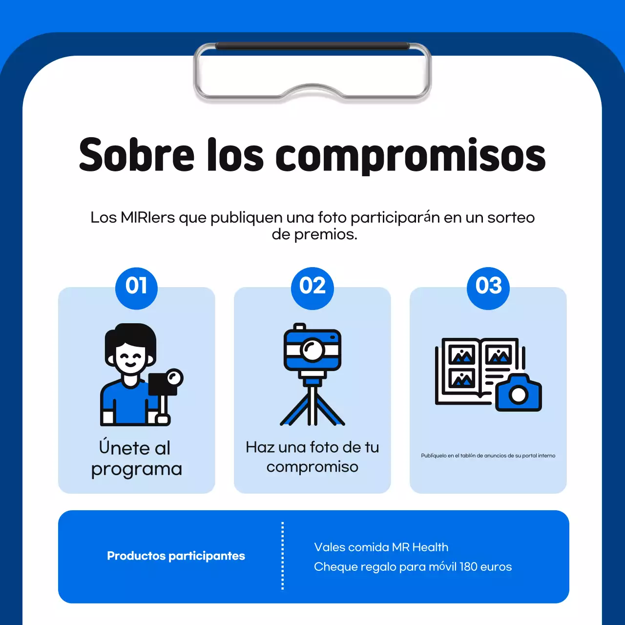 Promover un sencillo programa interno azul y naranja de promoción de la salud