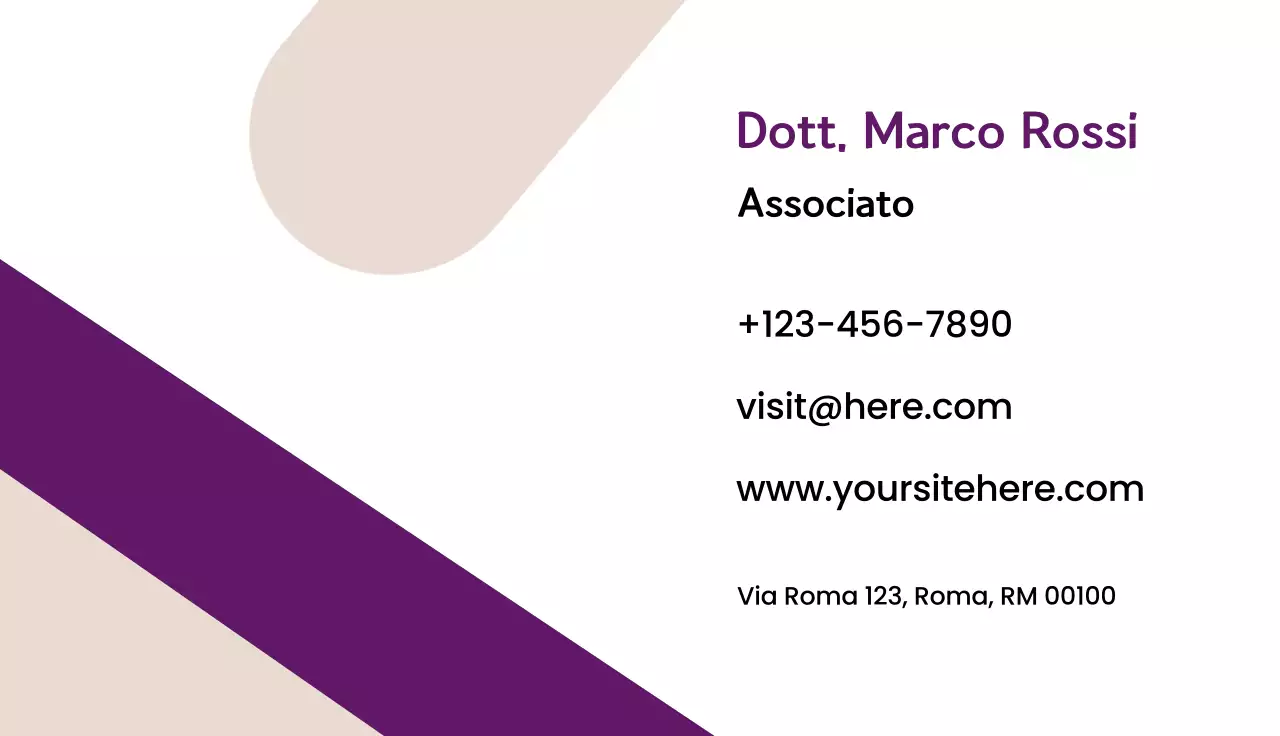 biglietto da visita moderno viola