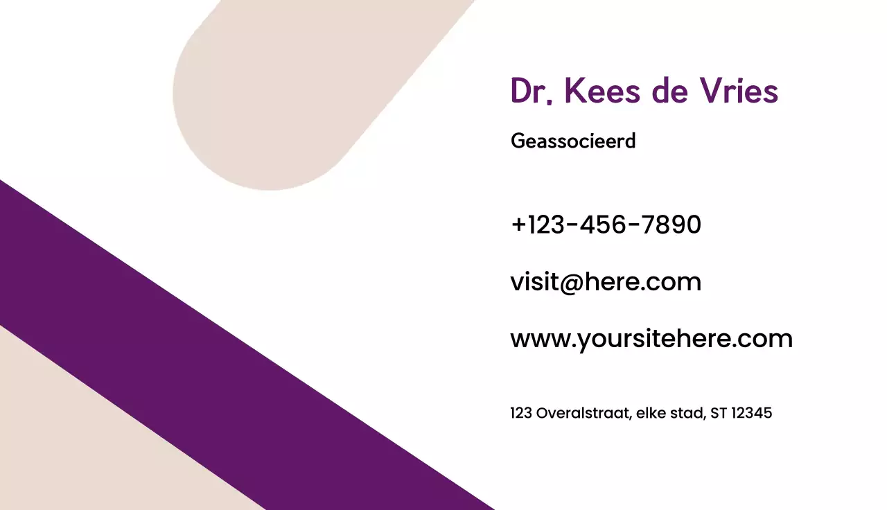 paars modern visitekaartje