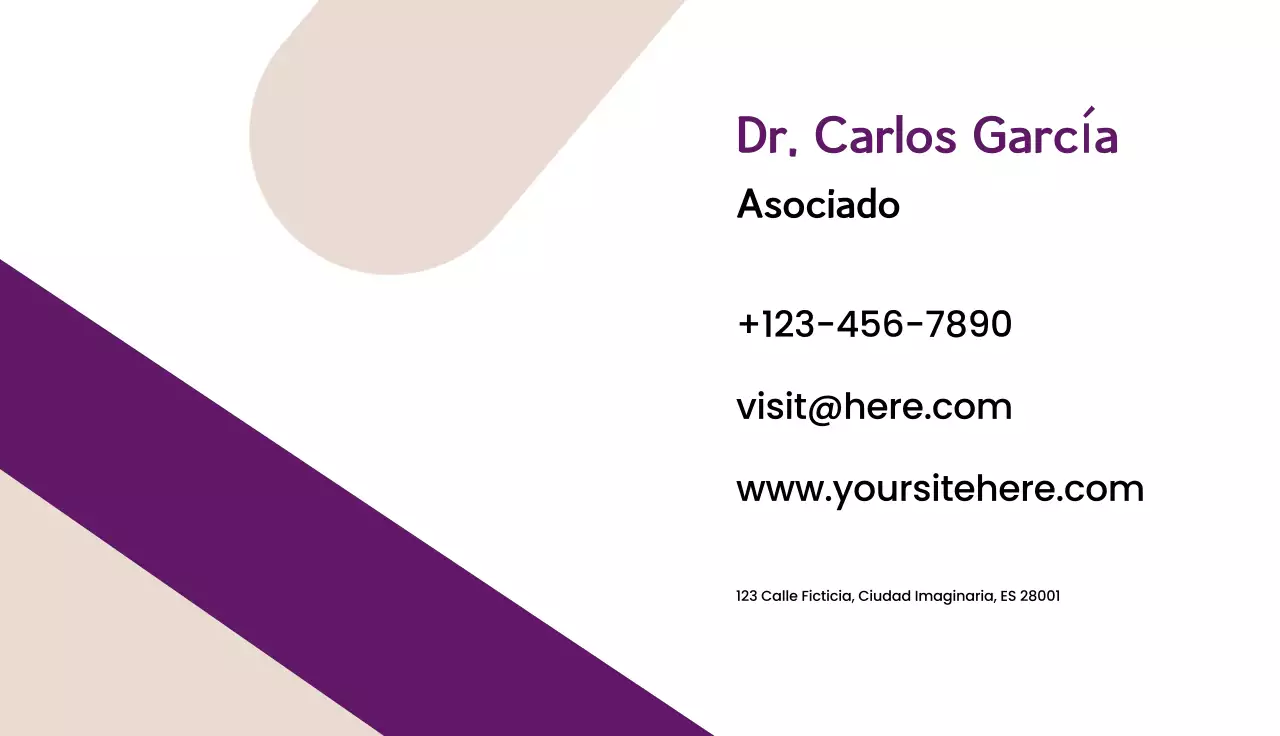 tarjeta de visita moderna morada