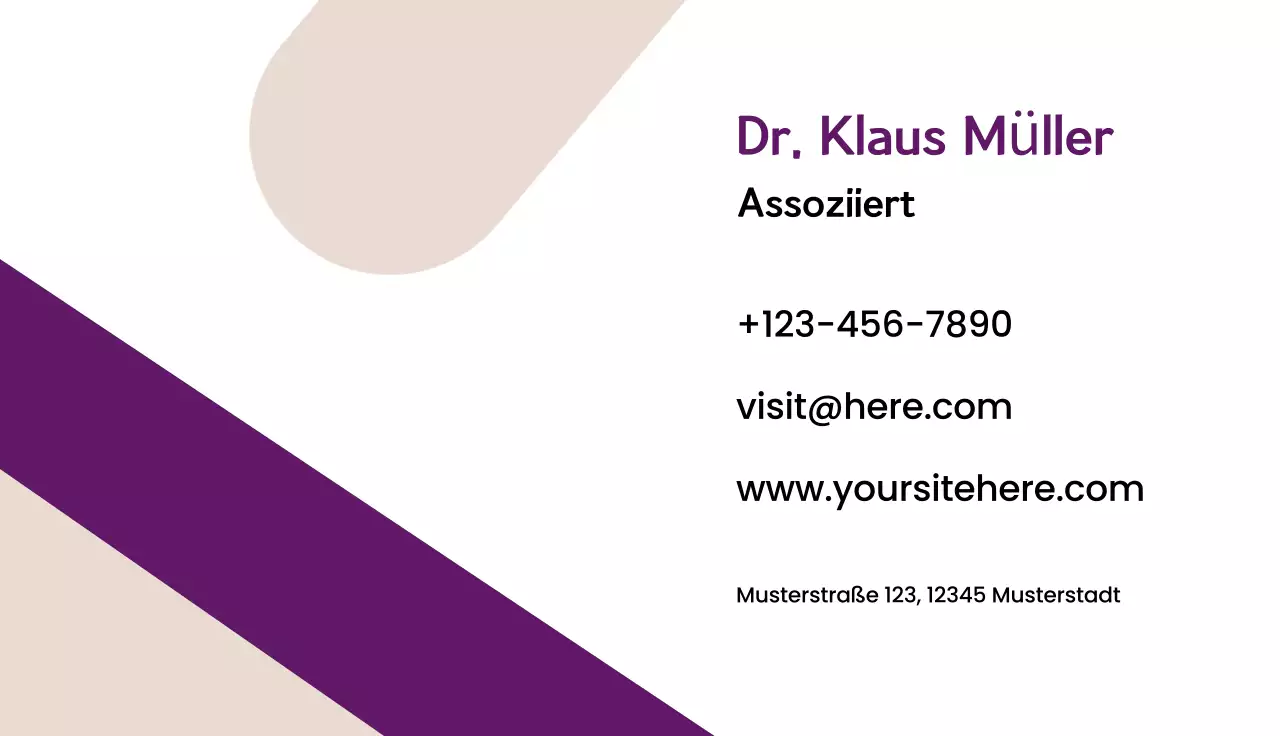 lila moderne Visitenkarte