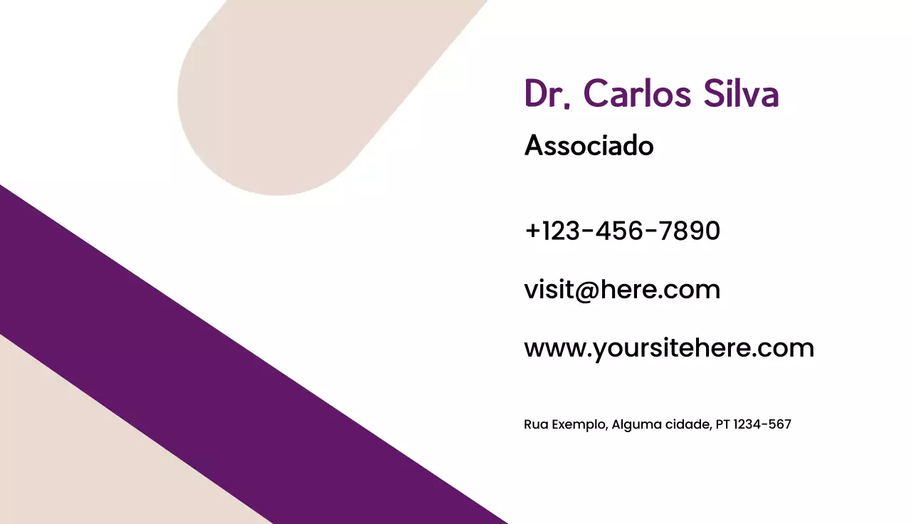 cartão de visita moderno roxo