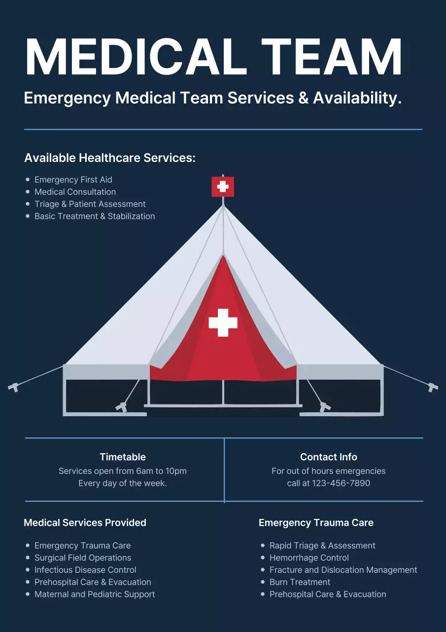 Navy Professional Healthcare Announcement Poster