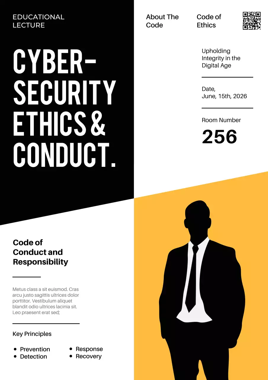 Black Modern Cybersecurity Lecture Invitation Poster