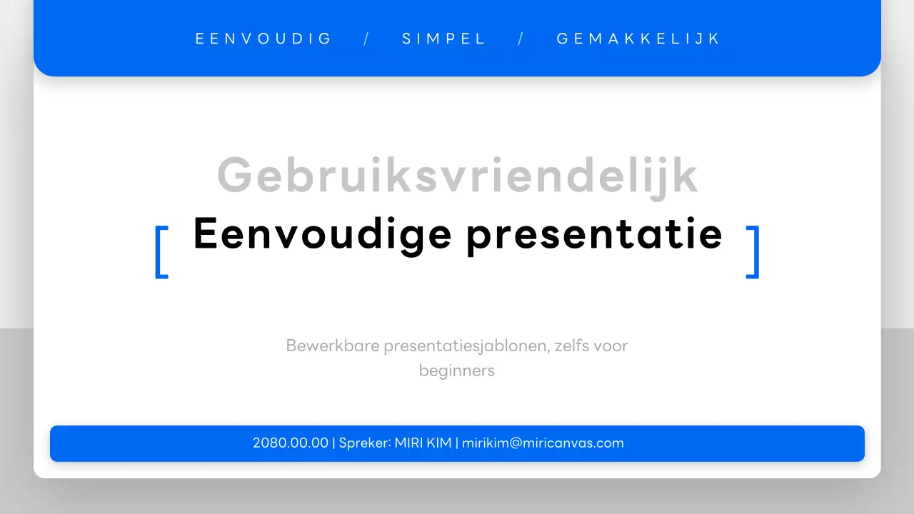 Blue Eenvoudige Presentatie documentatie