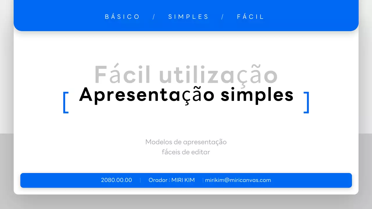 Documentação de apresentação simples azul