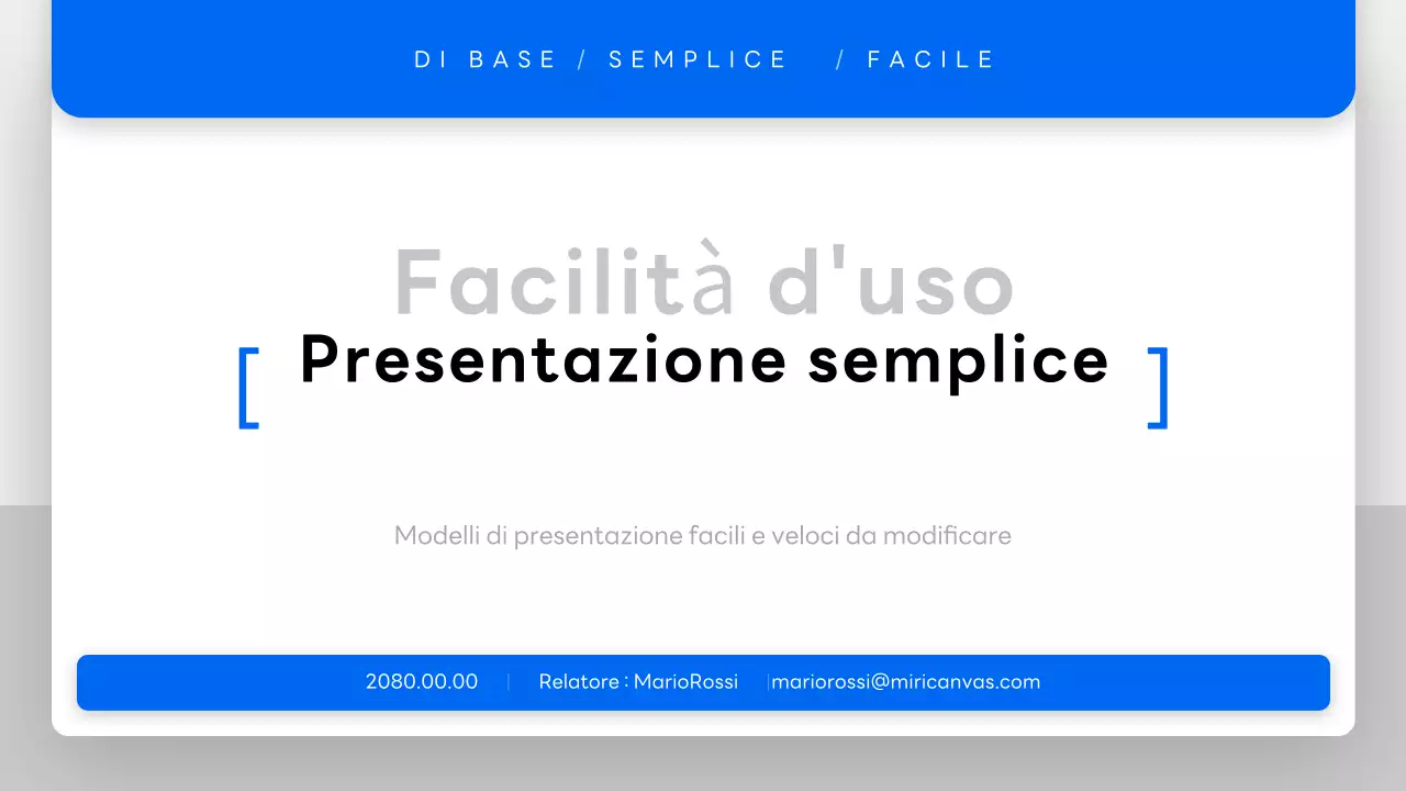 Documentazione della presentazione semplice blu