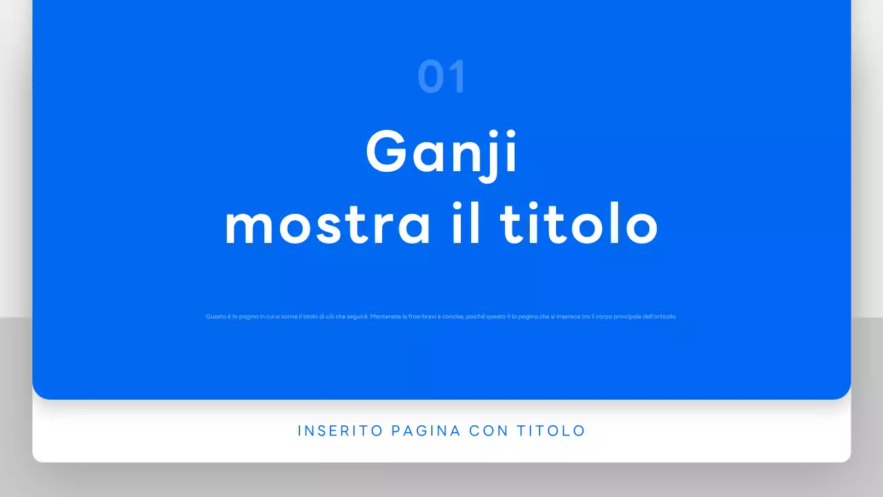 Documentazione della presentazione semplice blu