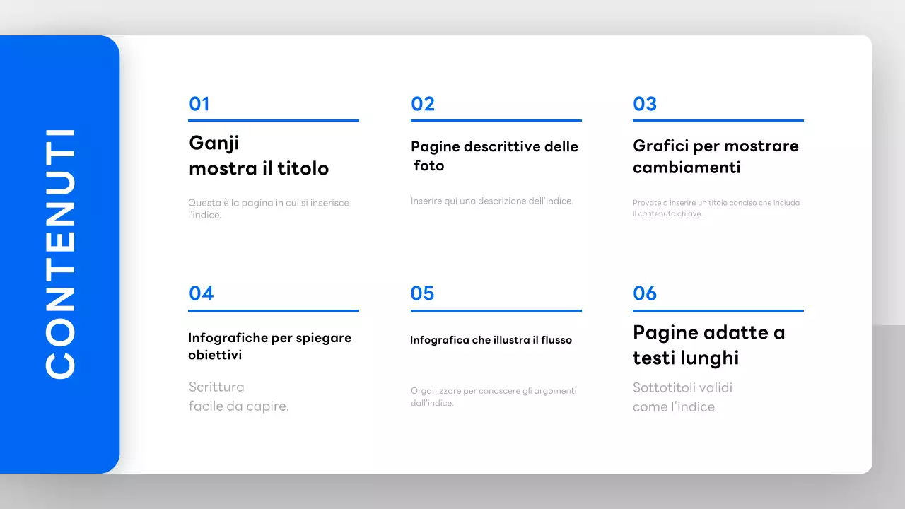 Documentazione della presentazione semplice blu