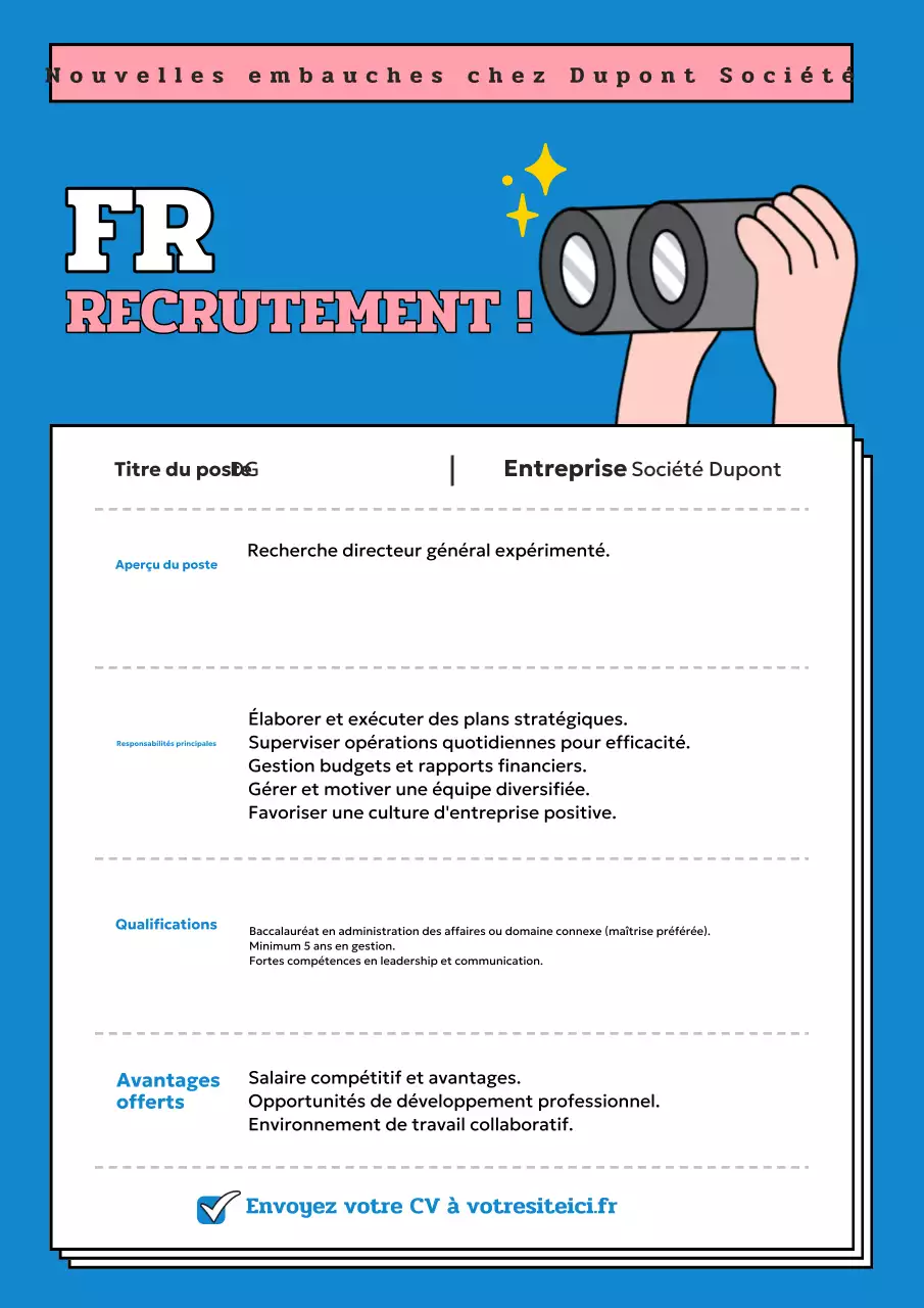 annonce d'embauche de blue modern