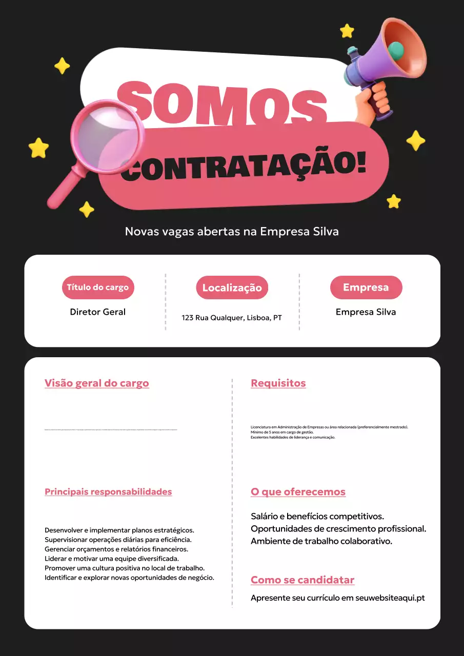 anúncio de recrutamento black modern