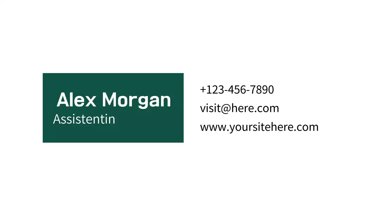 grüne minimalistische Visitenkarte