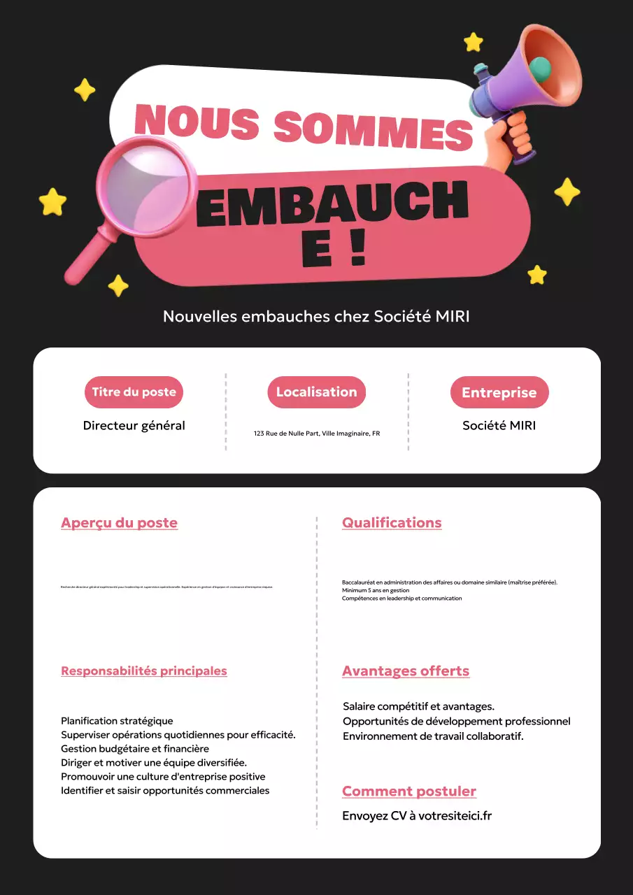 annonce de recrutement de black modern