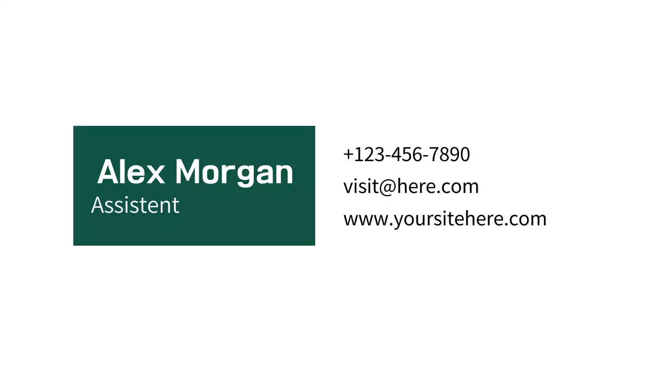 groen minimalistisch visitekaartje