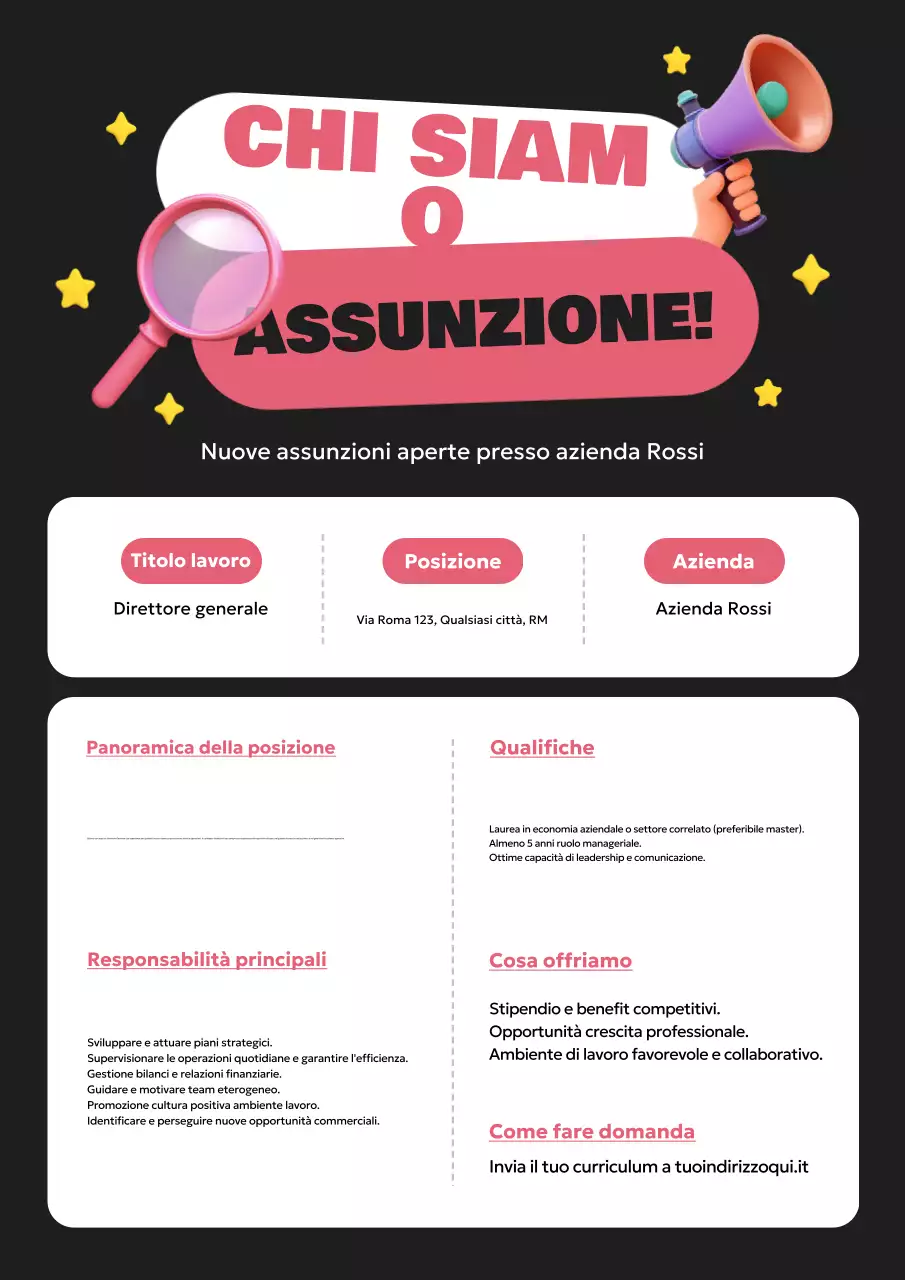 annuncio di reclutamento black modern