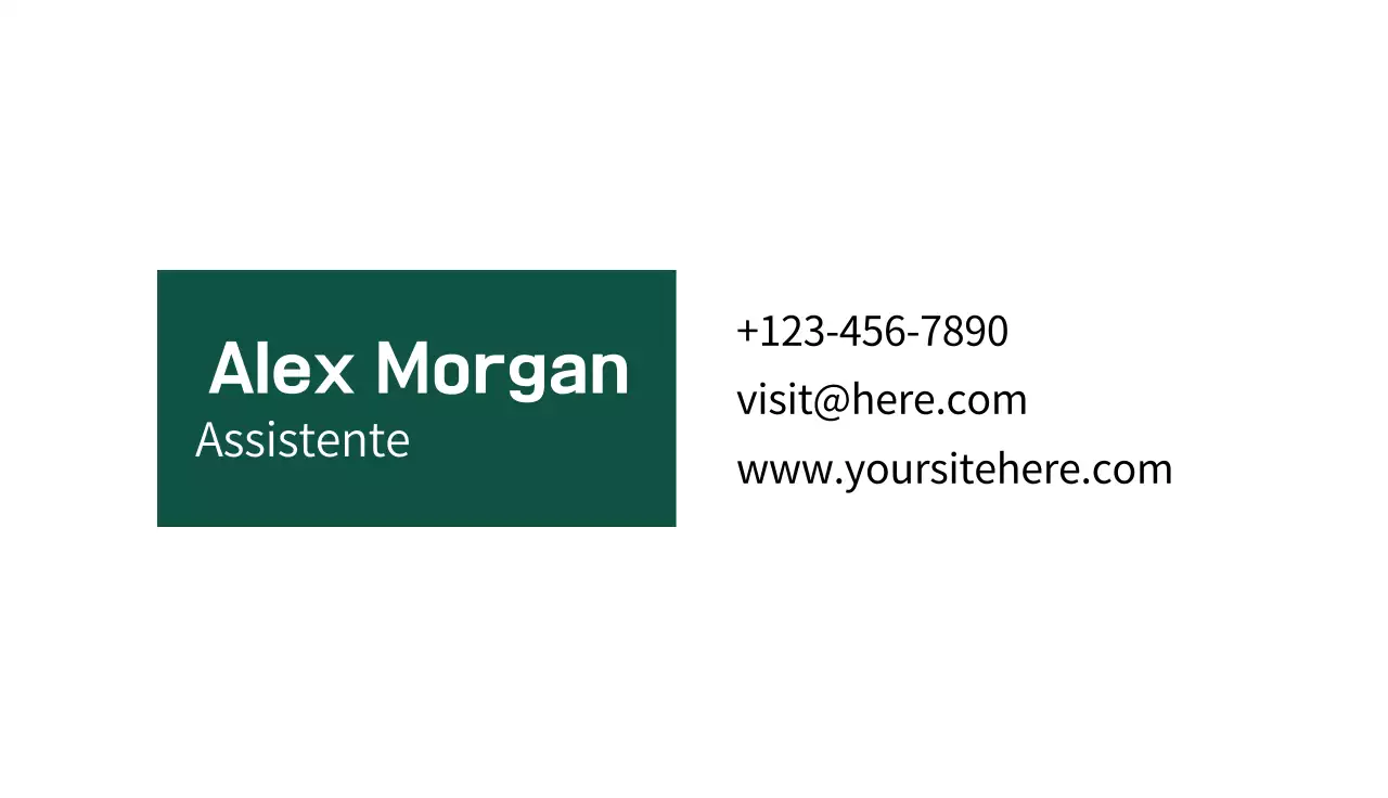 biglietto da visita minimalista verde