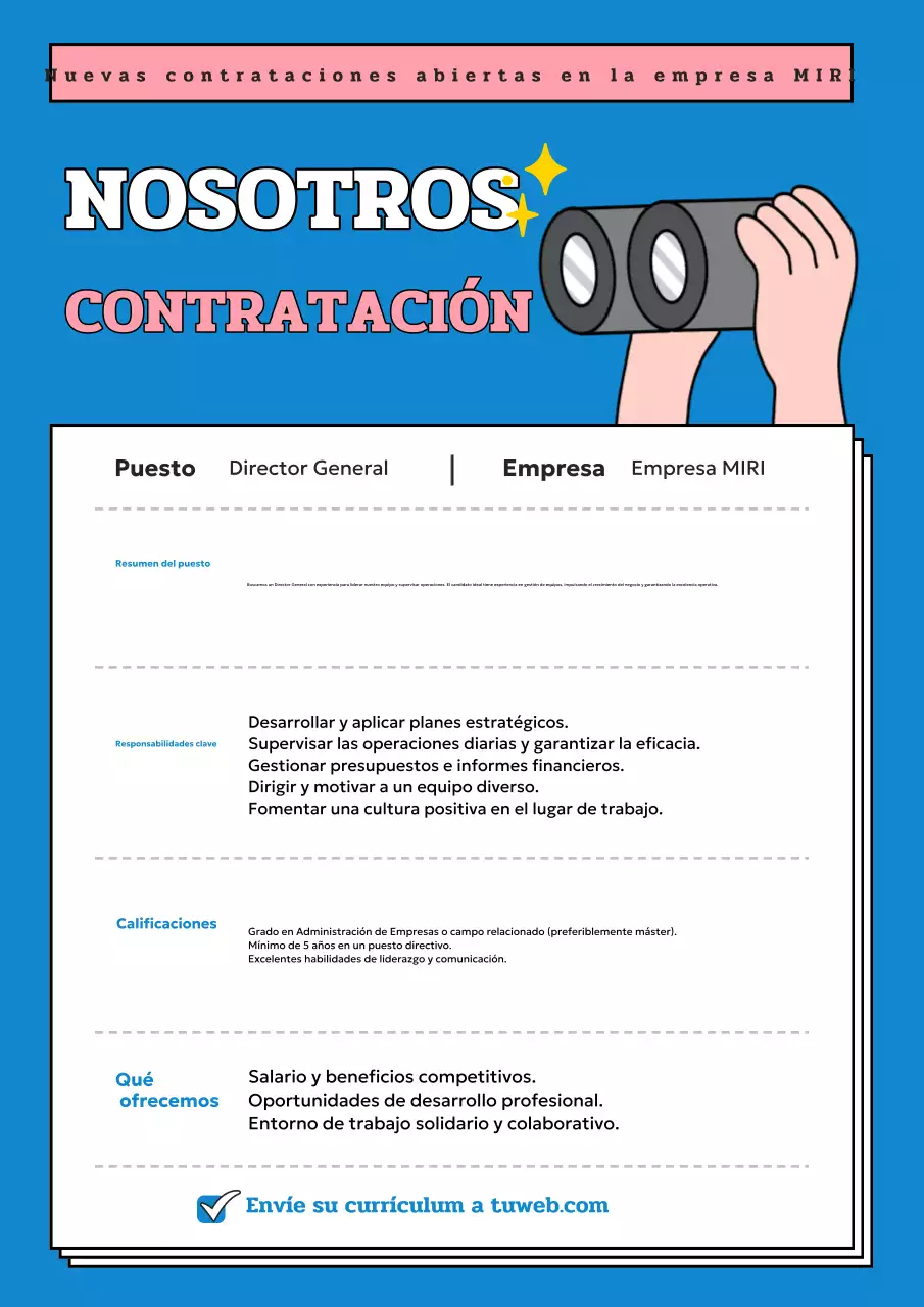 anuncio de contratación blue modern