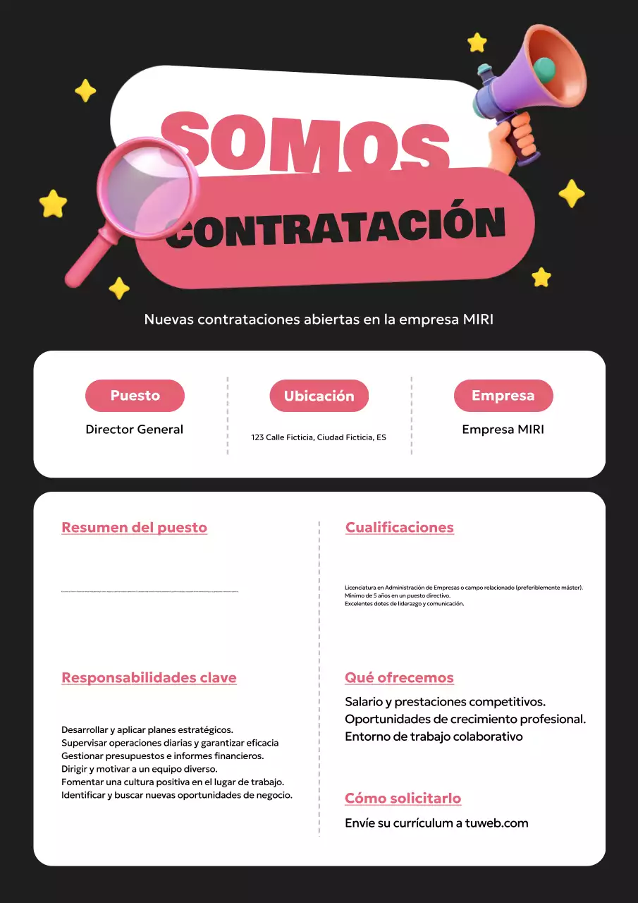anuncio de contratación de black modern